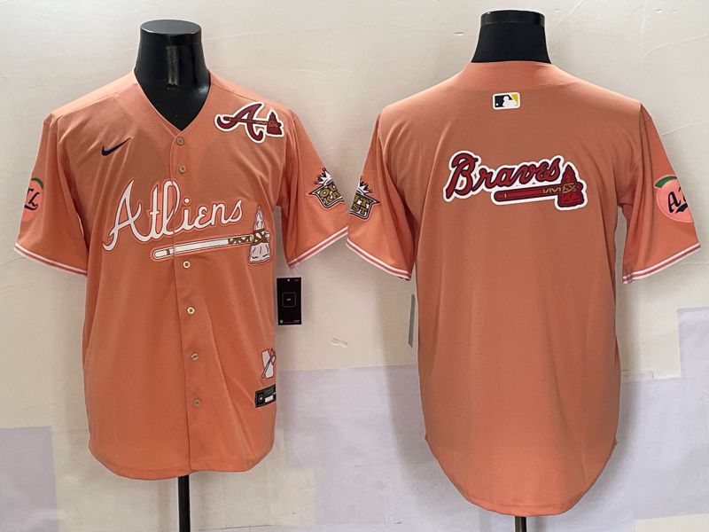 Men Atlanta Braves Blank Orange Five generations Joint Name 2025 Nike MLB Jersey style 8->atlanta braves->MLB Jersey